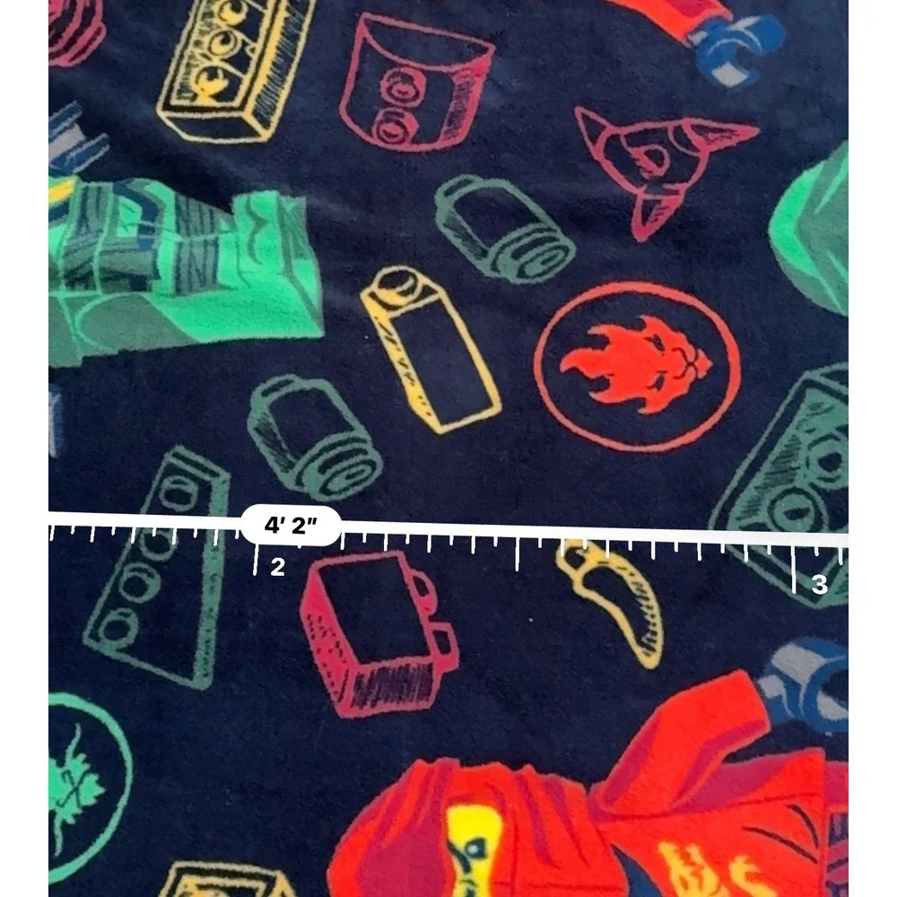 LEGO Ninjago Fleece Throw Blanket Kai Lloyd Minifigures Navy Blue 35x50 2022